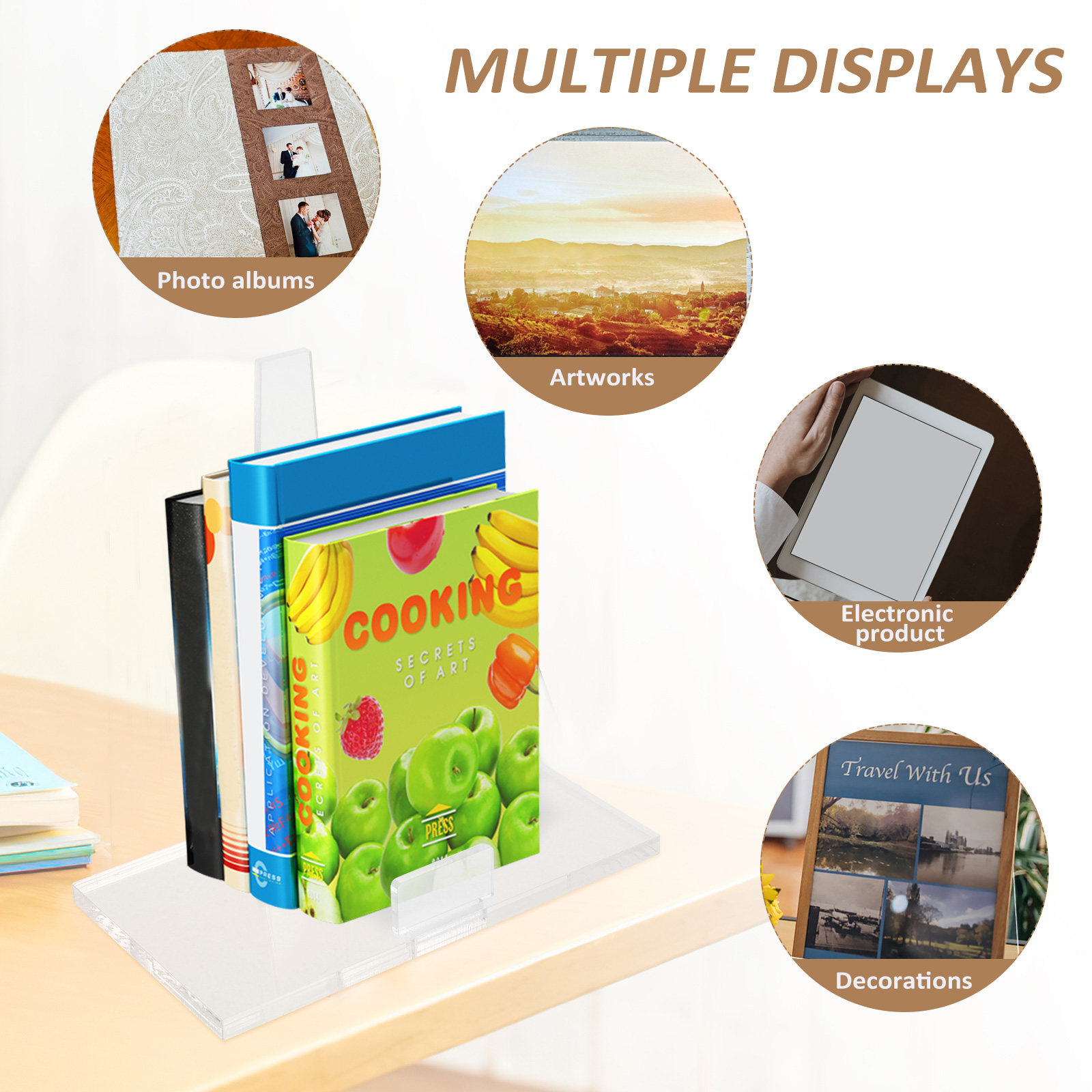 Versatile Acrylic Plate Stand  - đánh giá và giá Clear Acrylic Book Stand Holder