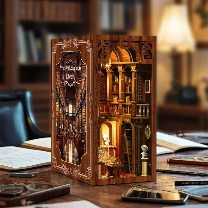 The philosophical Library Casa - đánh giá và giá Diy Wooden Book Nook Kit Shelf Insert