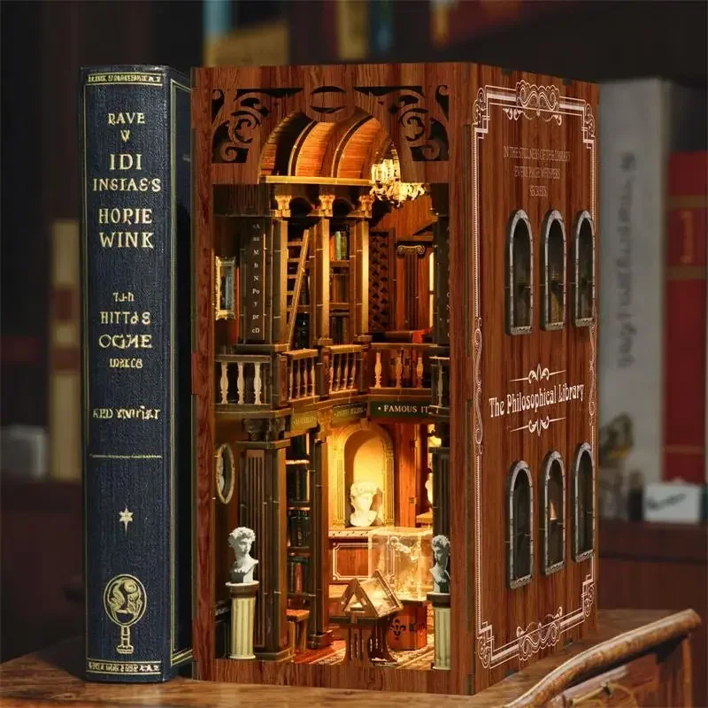 The philosophical Library Casa - đánh giá và giá Diy Wooden Book Nook Kit Shelf Insert
