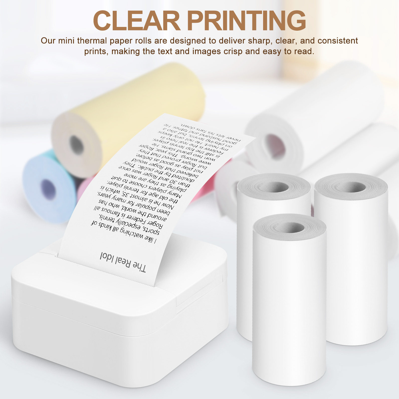 13 Rolls Printer Paper Pocket  - đánh giá và giá Mini Pocket Thermal Printer Paper Roll