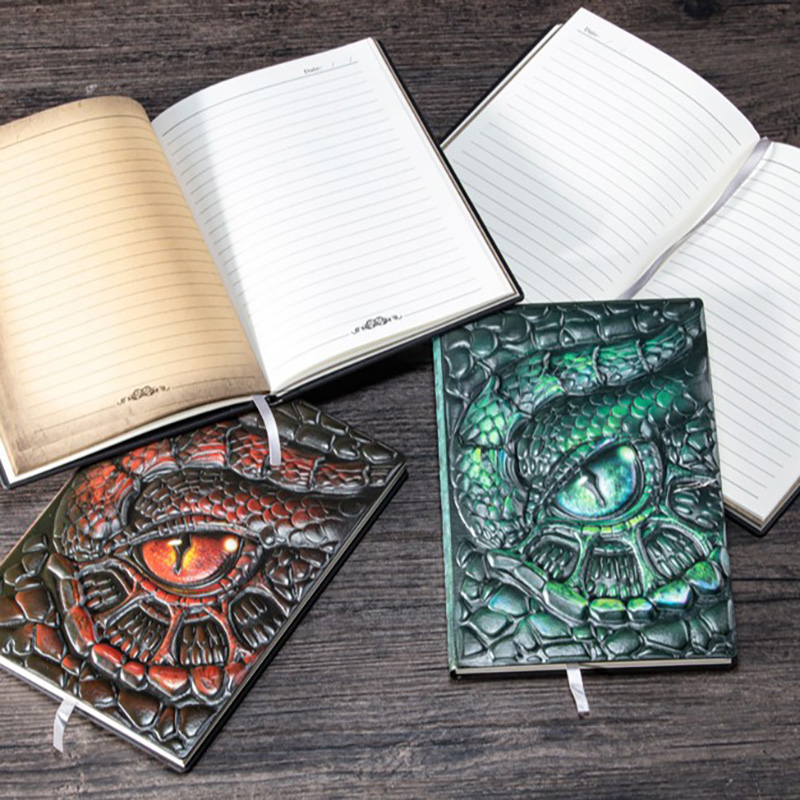 A5 3D Embossed Dragon Eye Note - đánh giá và giá Vintage Leather Journal Notebook